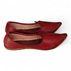 Dark Red Leather Men's Jodhpuri Mojaris