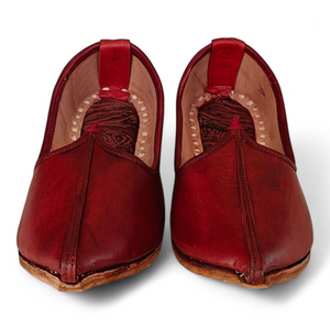 Dark Red Leather Men's Jodhpuri Mojaris