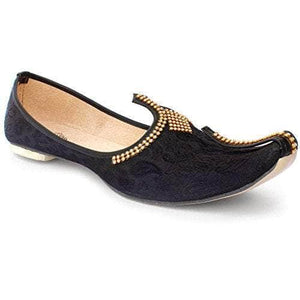 krafto mens black silk jutti