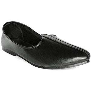 Krafto Men's Plain Black Jalsa Jutis